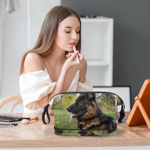 Cosmetic Bag for Women, Adorable Roomy Makeup Bags Travel Water Resistant Toiletry Bag Accessories Organizer, Animal German Shepherd Pet - Image 6