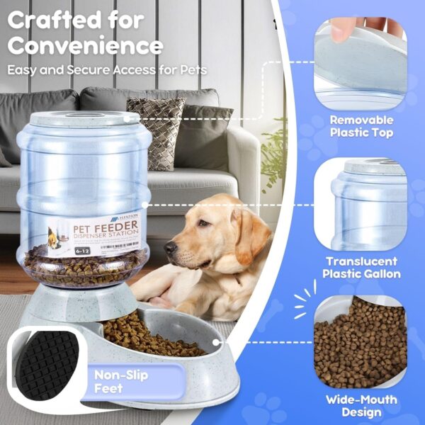 Flexzion Gravity Pet Food Water Feeder Dispenser Bundle Set (Large) for Dogs Cats Automatic Replenish Waterer Dry Food Storage Container Bowl, Small Medium Dog Cat Feeding Watering Fountain Supplies - Image 6