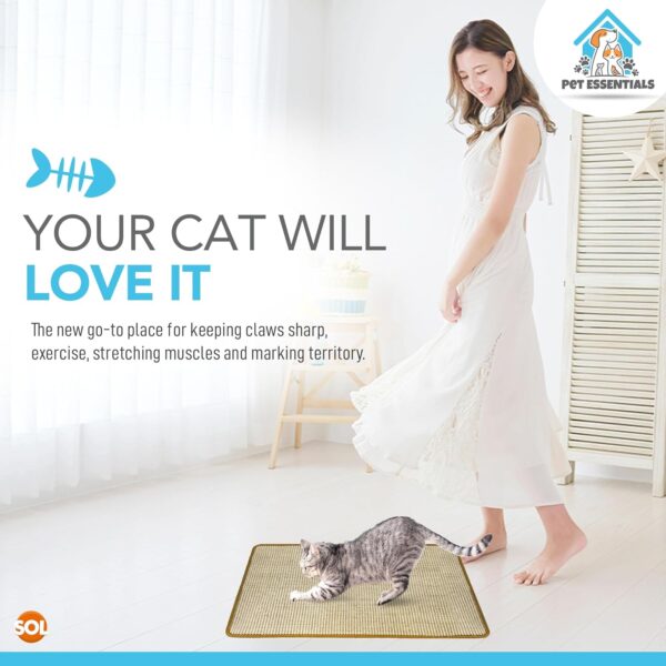 2pk Cat Scratching Mats | 60cm x 40cm | Prevent Damage to Your Sofa by Using This Sisal Mat Cat Scratcher | Your Cat Will Love Our Cat Scratch Mat | Cat Scratchers for Indoor Cats | Cat Scratching Pad - Image 5