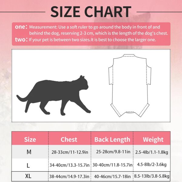 NiCola Cat Professional Recovery Suit for Abdominal Wounds or Skin Diseases, E-Collar Alternative for Cats, After Surgery Wear, Kittens Physiological Clothes (Pink, L) - Image 2