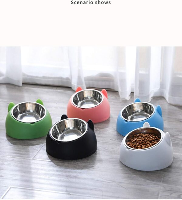 Stainless Steel Pet Cat Bowl, Cat Food Bowl, Cat Feeding Bowl, Cat Water Bowl 2 Pack (400 ml,blue+green) - Image 6