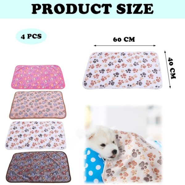 YSBCNK Washable Dog Blanket Small - 40x60cm Waterproof Blanket for Puppy and Medium Cats, Patterned Pet Throw Blankets Protect Bed and Couch Sofa with Soft Plush, Washable, Warm And Cozy Pet Blankets - Image 2