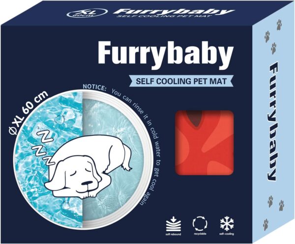 furrybaby Dog Cooling Mat, Pet Bed Dog Mat Self-Cooling Pad Cool Gel Bed Large Dog Cooling Pads Mats, No Need to Refrigerate or Freeze, Apply Indoors Outdoors Car(Watermelon XL 65cm) - Image 9