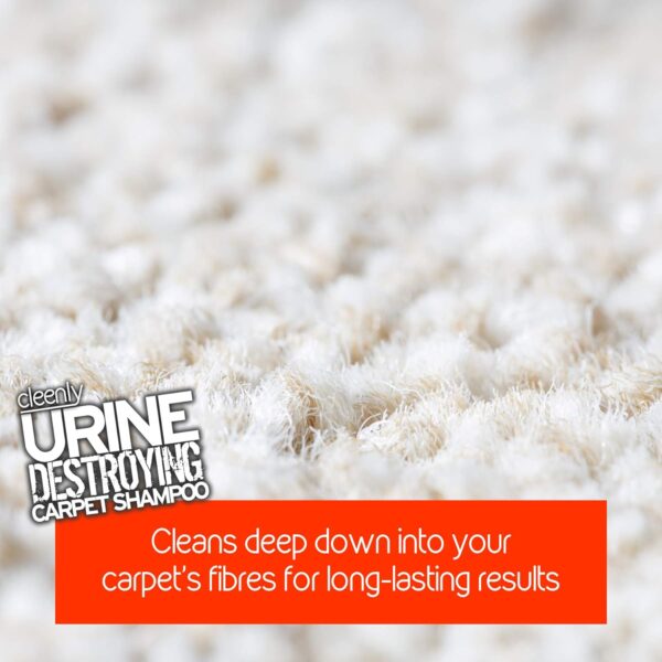 Cleenly Urine Destroying Enzyme Pet Carpet Shampoo Cleaning Detergent (5 Litres) - Digests Urine Salts - Gets Rid of Urine, Vomit, and Faeces Stains - Image 3