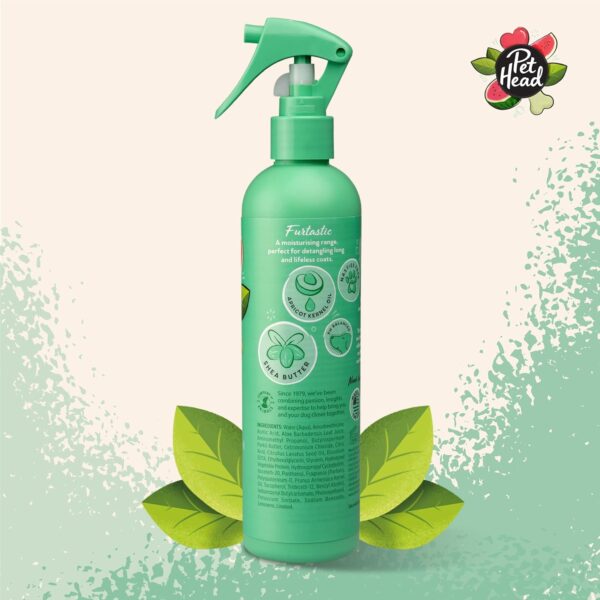 PET HEAD Dog Spray 300ml, Furtastic, Watermelon Scent, Knot Detangler, Best Pet Spray for Smelly Dogs, Care for Long, Tangly Curls & Coats, Professional Waterless Grooming, Gentle Formula for Puppies - Image 2