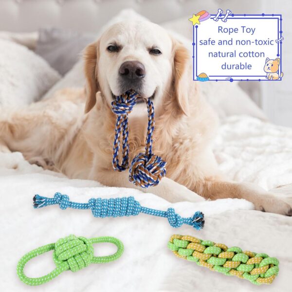 FUYOAL Puppy Chew Toys, 9 Pieces Natural Cotton Dog Rope Toys Puppy Teething Toys Interactive Puppy Toys Dog Toys for Small and Medium Dog - Image 2