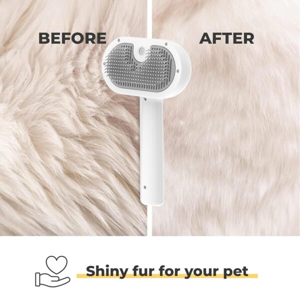 Spray Cat Brush, Self Cleaning Dog Grooming Brush, Easy To Clean, Electric Cat Steam Brush with Wash-free Essence, Remove Static Flying Hair Steam Grooming Brush for Cats and Dogs (White) - Image 5