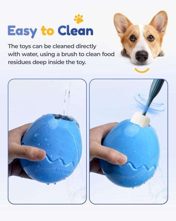 LACCEN Interactive Treat Dispenser Dog Toy, Slow Feeder Toys for Boredom, Durable Dog Chew Toys for Small Medium Large Dogs (Eggshell Shape, Blue) - Image 7