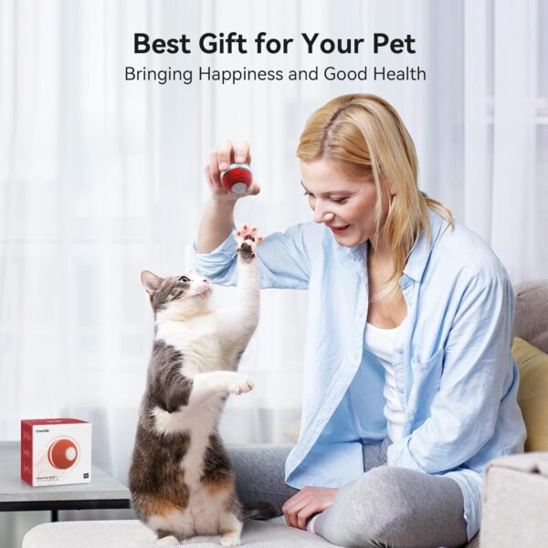 Cheerble Ball Cat Interactive, Cat Toy Bouncing Cat Ball with 3 Modes, Smart Cat Ball Toy with LED Light for Cats, Motion Sensor Smart Pet Ball, Fun Gift for Indoor Cats Kitten, Red - Image 7