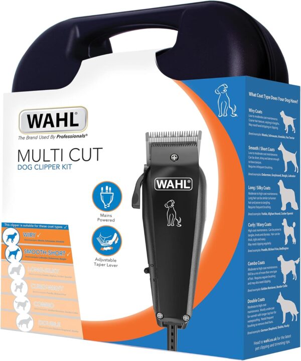 WAHL Dog Clippers, Multi Cut Dog Cat Grooming Kit, Full Pet Coat, Low Noise Corded, Pets At Home, Rust Resistant, High Carbon Steel Blades are Precision Ground, Light 100 gr, Black - Image 6