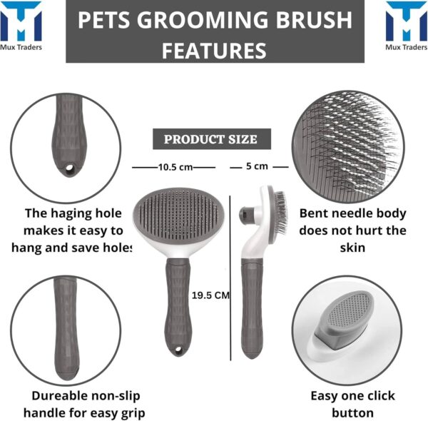 Muxtraders Cat Brush Dog Brush for Shedding-Cat Grooming Brush, Cat Comb for Kitten Puppy Massage Removes Mats, Tangles and Loose Fur, Cat Brushes for Indoor Cats Brush for Long or Short Haired Cats. - Image 3