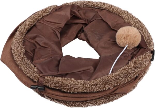 Cat Tunnel Toy 12 Inches Diameter Cats Play Tunnel Indoor Suede Pet Toys Foldable Large Cat Tube Tunnel with Peek Hole for Kitten Puppy Dogs Rabbits and Small Animals Pets Entertainment Supplies - Image 5