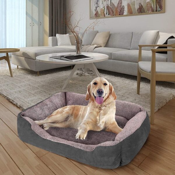 GoFirst Dog Bed Medium, Warm Soft Comfortable Pet Bed Sofa XL 80 * 60cm for Medium Dogs Cats Small Pets (Grey) - Image 6