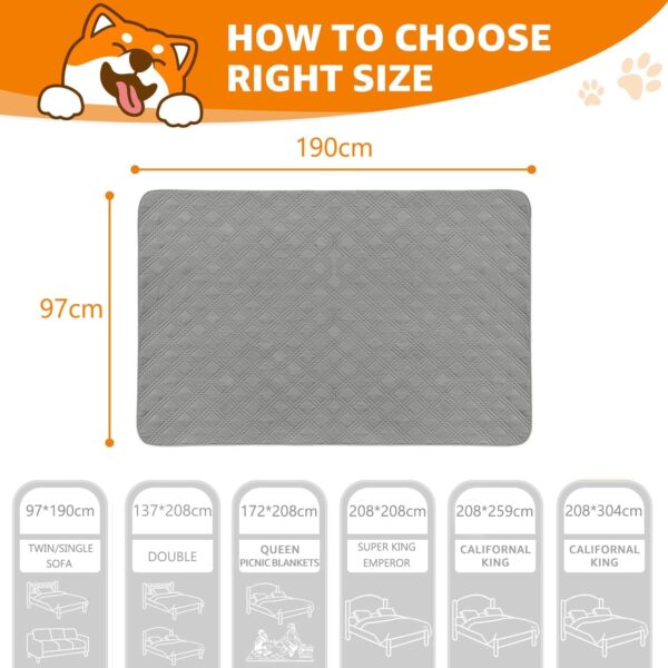 Waterproof Dog Bed Covers for Couch Protection, Water-Resistant Anti-Slip Soft Dog Pet Blanket, for Furniture Bed Couch Sofa (97x190cm,Grey) - Image 6