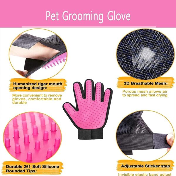 [Upgrade] Pet Dog Cat Grooming Glove,Gentle Deshedding Brush Glove,Efficient Pet Hair Remover Mitt,Massage Tool with Enhanced Five Finger Design,for Dogs,Cats,Rabbits,Horses with Long/Short Fur,1 Pair - Image 6