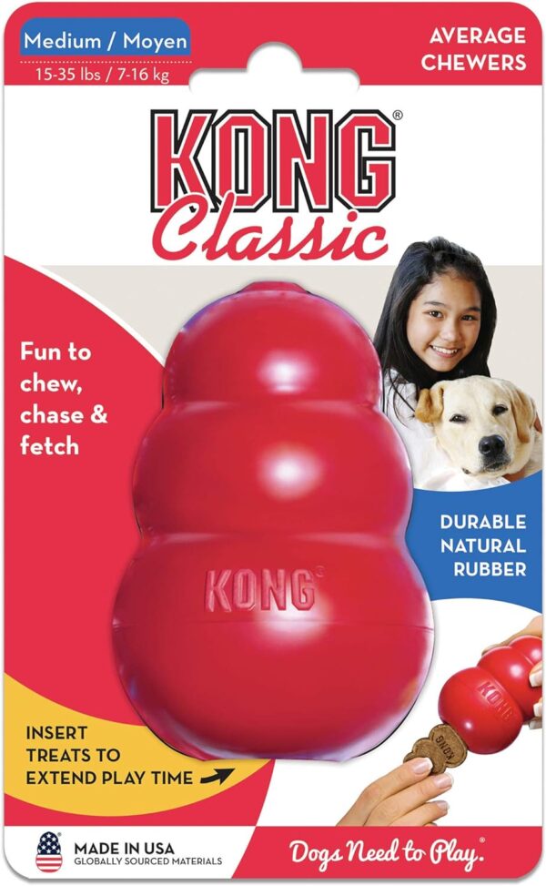 KONG - Classic Dog Toy - Durable Natural Rubber - Fun to Chew, Chase and Fetch - For Medium Dogs - Image 8