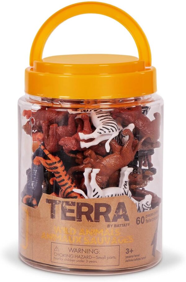 Terra by Battat - 60 Wild Animals - Assorted Miniature, lion, tiger, zebra, hippo, elephant, moose, camel and more, figurines for kids 3 Years + (60 Pc) - Image 7