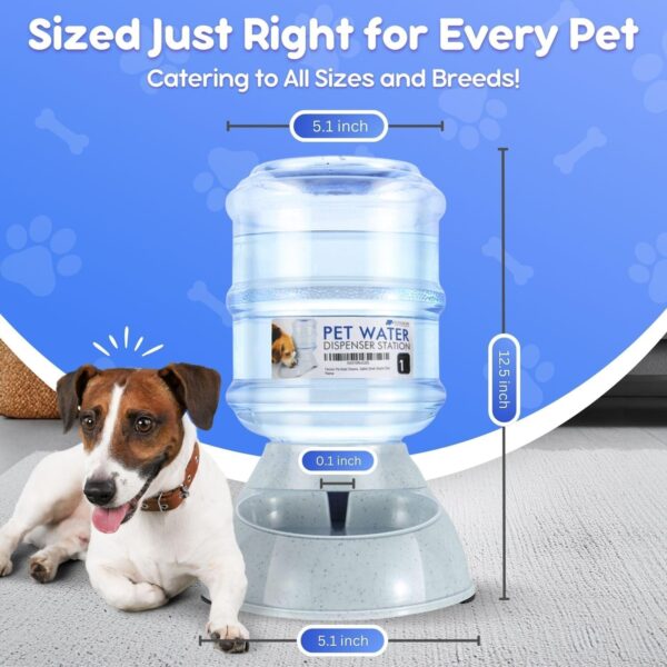 Flexzion Gravity Pet Food Water Feeder Dispenser Bundle Set (Small) for Dogs Cats Automatic Replenish Waterer Dry Food Storage Container Bowl, Small Medium Dog Cat Feeding Watering Fountain Supplies - Image 8