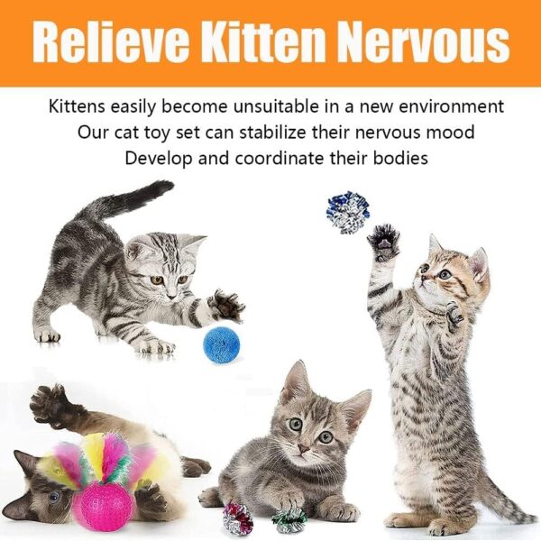 22 Pcs Cat Toys for Indoor Cats Adults Interactive Kitten Toys Cat Tunnel Mouse Feather Teaser Wand Spring Toy - Image 5