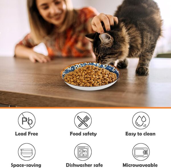 YZNlife 8 Pieces Cat Bowls Ceramic Cat Food Bowl 5.5 Inches Cat Dishes And Bowls Cute Kitten Bowl Wide Shallow Cat Feeding Bowls Cat Plate Cat Bowl Microwave and Dishwasher - Image 8