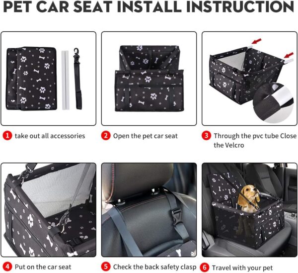 SWIHELP Pet Car Booster Seat Travel Carrier Cage, Oxford Breathable Folding Soft Washable Travel Bags for Dogs Cats Small Pet… - Image 6