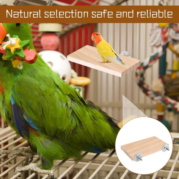 Bird Cage Perches,2 Pcs Bird Cage Platform Perch,Bird Platform Perch for Birds Climbing,Small Animal Platform,Bird Perch Platform As Bird Toys,Bird Perches for Cage Accessories - Image 5