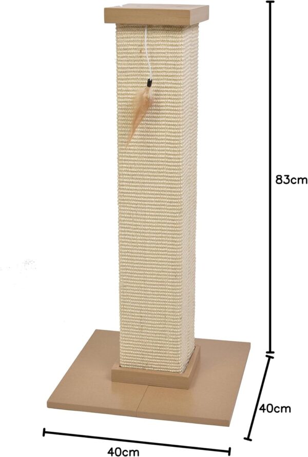 CA&T Heavy Duty Large Cat Scratching Post | Ultimate Cat Scratcher Post in Beige Colour Made From Durable Material For Heavy Use | Cat Scratch Post Perfect For Indoor/Outdoor Cats - Image 2