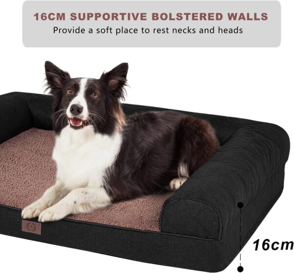 Orthopedic Memory Foam Dog Bed for Medium, Large and Extra Large Dogs, Bolster Dog Bed Waterproof Dog Beds with Removable Washable Cover Waterproof Lining and Anti-Slip Bottom - Image 4