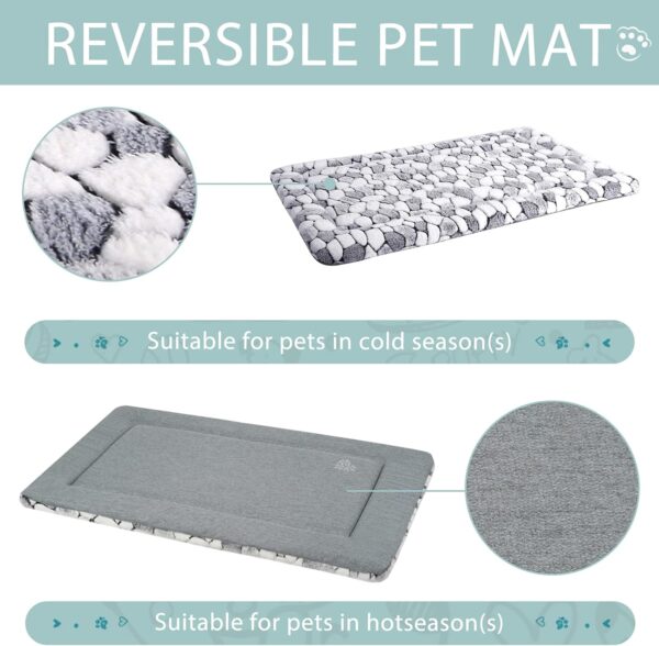 VANKEAN Stylish Dog Crate Pad Bed Mat Reversible (Cool & Warm), Soft Pet Sleeping Mat Dog Bed for Crate Suitable for Small to XX-Large Dogs and Cats, Machine Washable Crate Beds,Grey Stone Pattern - Image 3