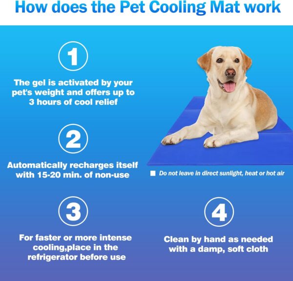 KPUY Dog Cooling Mat, X-Large Pet Cool Mat for Bed,Dog Cat Ice Mat with Self Cooling Gel,Non-Toxic Activated Gel Cooling Pad, Great for Dogs Cats to Stay Cool This Summer,Blue XL(122 * 70cm) - Image 6