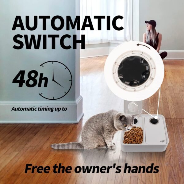 ALL FOR PAWS Automatic Cat Feeder With Timer, 2 Meals Automatic Pet Feeder with Ice Pack, Dry and Wet Cat Food Dispenser with 48-Hour Timer for Dogs and Cats - Image 4