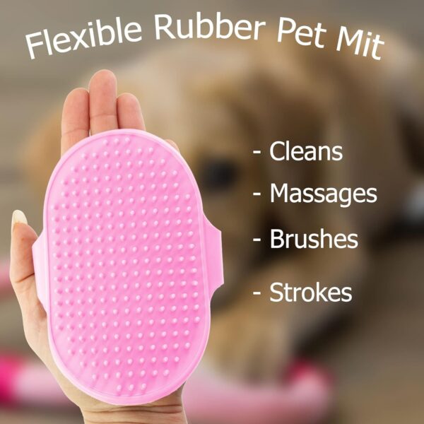 D.A.Y. Republic Dog Grooming Rubber Pet Mitt, Flexible Mitt that Stimulates Skin and Removes Loose Fur, Mess-free Suitable for Both Wet Dry Perfect Dogs, Cats, Rabbits with Long/Short/Curly Hair - Image 3