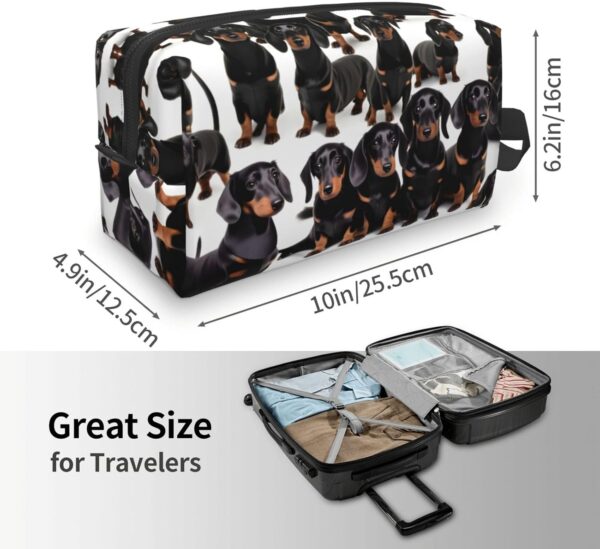 KoNsev Dachshund Weiner Pet Dog Travel Toiletry Bag For Men&Women Accessories Organizer, Tiny Coin Purse Wallet, Little Pouch, Dachshund Weiner Pet Dog, One Size - Image 4