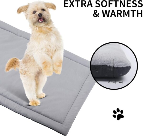 IEUUMLER Dog Crate Bed Mat, Pet Pad Washable Cushion for Small Medium Large Cats Puppy Dogs Super Soft Cozy Non-Slip Bottom for Carrier FC004 (74 * 53cm, Light Grey) - Image 5