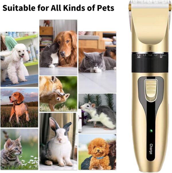 Dog Clippers Professional Low Noise Dog Grooming Kit Rechargeable Cordless Quiet Dog Clippers for Cats and Pets Safe and Efficient Pet Grooming Clippers - Image 5