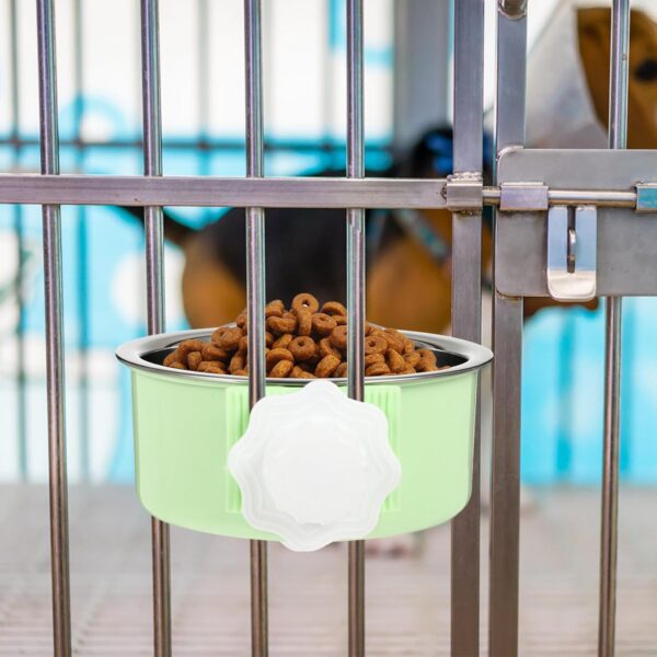 ULTECHNOVO Pet Hanging Bowl for Cages, Stainless Steel Removable Feeding Bowl Pet Supplies for Dog Cat (Green, Size S) - Image 6