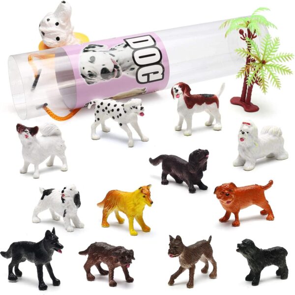 Mini Animal Figure Toys in Tubes 82 Piece Set,Assorted Mini Dinosaur Insect Ocean Sea Animal Farm Animal Jungle Animal Dog Figure, Realistic Vinyl Plastic Zoo Play Set, Small Toys for Cupcake Topper - Image 2