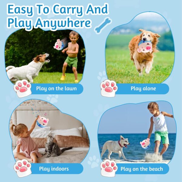 Audasi Active Moving Pet Plush Toy Interactive Dog Toys Talking Moving Dog Toy USB Rechargeable Interactive Washable Cartoon Pig Squeaky Pig Dog Toy Dancing Dog Ball Bouncing Toy for Dog Cat Pets - Image 5