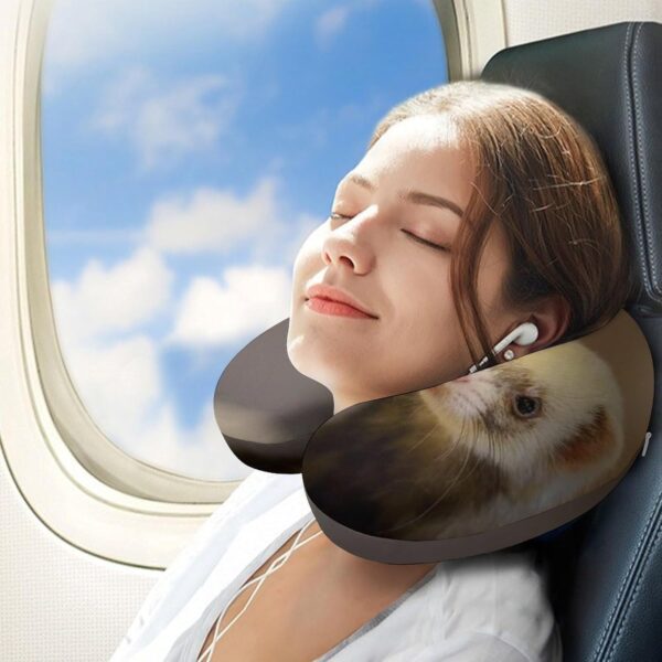 Cute Ferret Pet Neck Pillow for Travel Memory Foam U Shaped Support Cushion Plane Pillows Train Car Office - Image 3