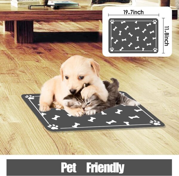 Pet Feeding Mat,Absorbent Quick Dry Dog Mat for Food and Water Bowl,No Stains Easy Clean Dog Water Dispenser Mat,Dog Accessories,pet Supplies Mat,Dog Water Bowl Mat for Messy Drinkers(11.8x19.7inch) - Image 3