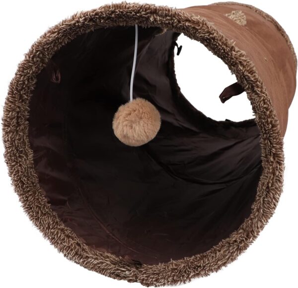 Cat Tunnel Toy 12 Inches Diameter Cats Play Tunnel Indoor Suede Pet Toys Foldable Large Cat Tube Tunnel with Peek Hole for Kitten Puppy Dogs Rabbits and Small Animals Pets Entertainment Supplies - Image 2