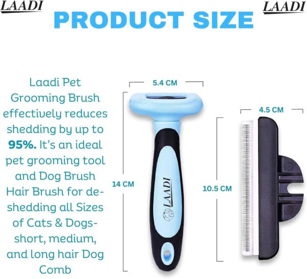 Laadi Deshedding Tool for Dogs and Cats - Reduces Shedding by Up to 95% in Less Than 10 Minutes—best Choice for Grooming and Deshedding Your Lovely Pets. Dog Brush Cat brush Horse Brush Rabbit Brush. - Image 2