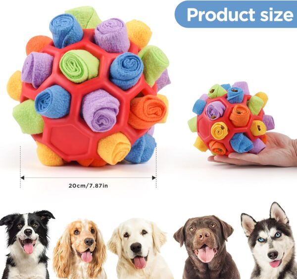 Snuffle Ball for Dogs Foraging, Sniffle Interactive Pet Toys, Dog Chew Toys Dog Treat Ball Dispenser, Portable Interactive Dog Educational Toy Brain Stimulator Toy for Small Medium Large Dog Training - Image 2