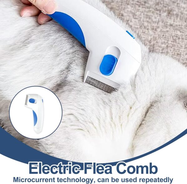 Electric Flea Comb, Grooming Comb Brush Pet Electric Flea Zapper for Dogs Cats, Ticks Removal Tool Grooming Efficient Lice Cleaner Comb Ideal for Kitten Puppy Adult Pets Safe Cordless Design - Image 5