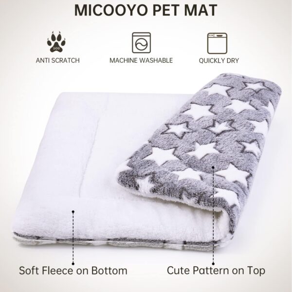 MICOOYO 2Pcs Dog Crate Bed Mattress - Fleece Pet Cushion Bed Mat, Washable Cat Cushion Pad for Small Dog Cat Puppy (S) - Image 3