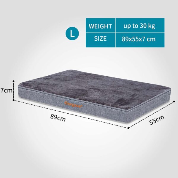 Geegoos Large Dog Bed, Memory Foam Dog Bed with Washable Removable Cover,Orthopedic Dog Bed for Large Dogs, Dog Mattress with Non-Slip Bottom Suitable for Dog Crates(89x55x7cm,Grey) - Image 6