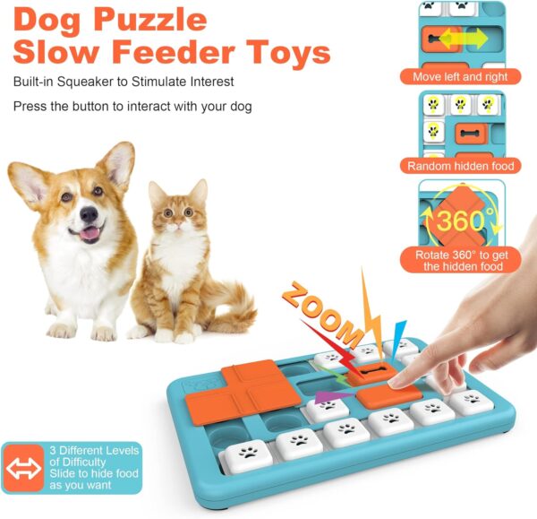 IOKHEIRA Dog Puzzle Toys Dog Puzzle Slow Feeder Toy Interactive Dog Toys, Puppy Treat Dispenser Toy with Squeaky and Non-Slip Design, Interactive Dog Puzzle Toys for IQ Training - Image 4