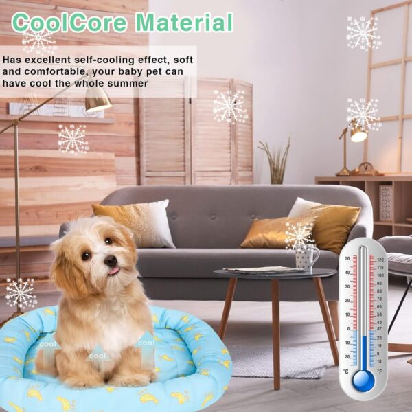 GLAITC Dog Cooling Bed Mats, 45x40cm Pet Cooling Mat Self Cooling Pad Cool Mat for Dog Summer Sleeping Mattress Ice Silk Cooling Mat for Dogs Cats Pets (Blue) - Image 5