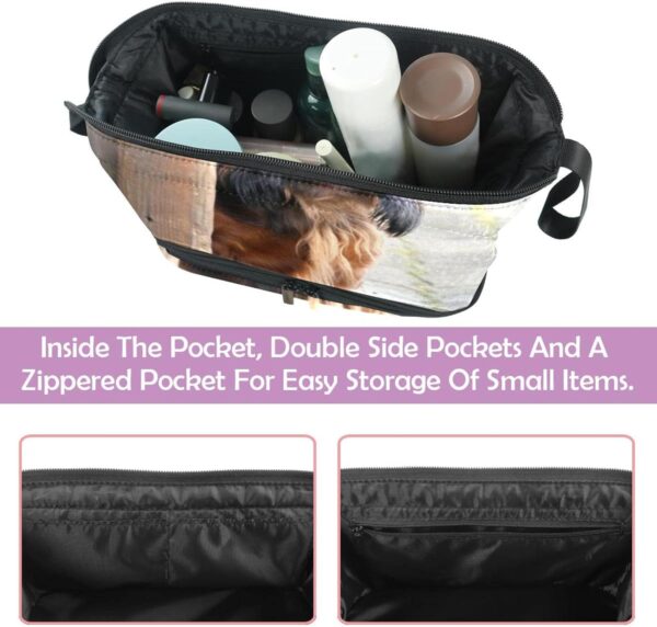 Travel Toiletry Bag wih Zippers Travel Accessories Toiletries Cosmetic Pouch Makeup Bags for Men and Women, Dog Animal Cute Pet - Image 4