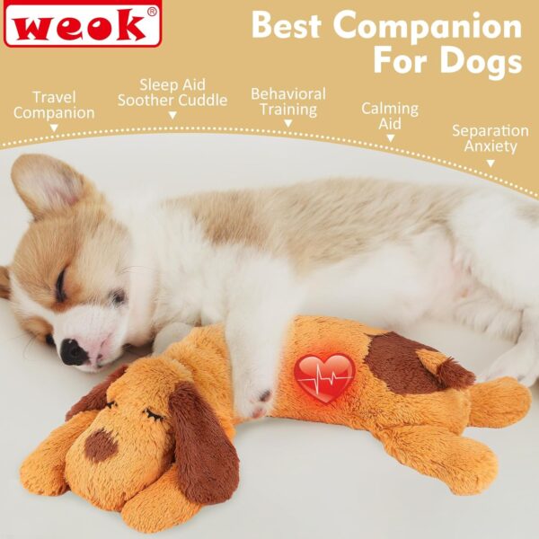 WEOK Heartbeat Puppy Toy - Comfort Cuddler Pillow, Dog Anxiety Relief Calming Aid,Heartbeat Stuffed Toy for Dogs,Puppy Heartbeat Toy Sleep Aid,Dog Heartbeat Toy for Pet - Image 7